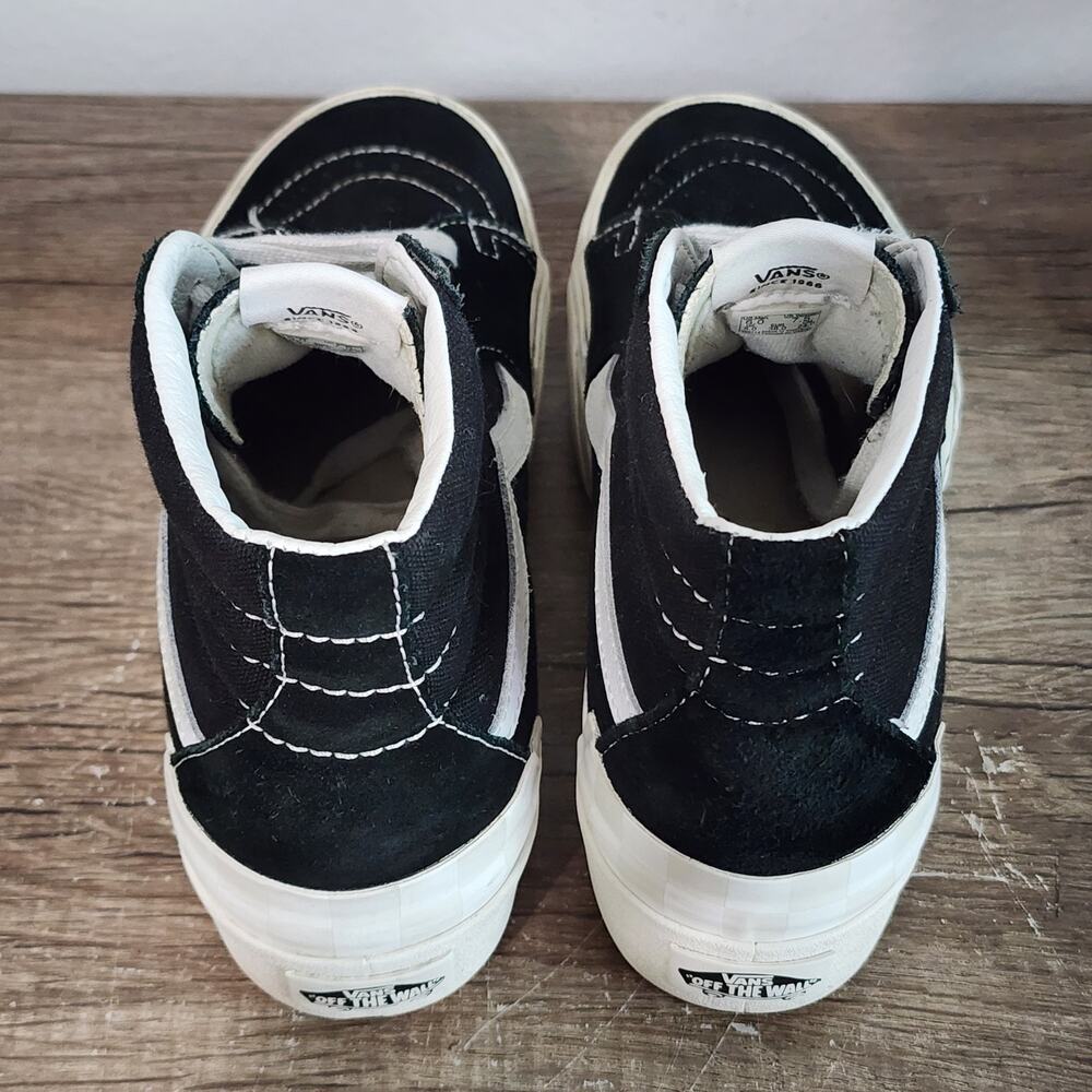 Vans Black and White Sk8-Hi Platform Sneakers - Picture 8 of 9